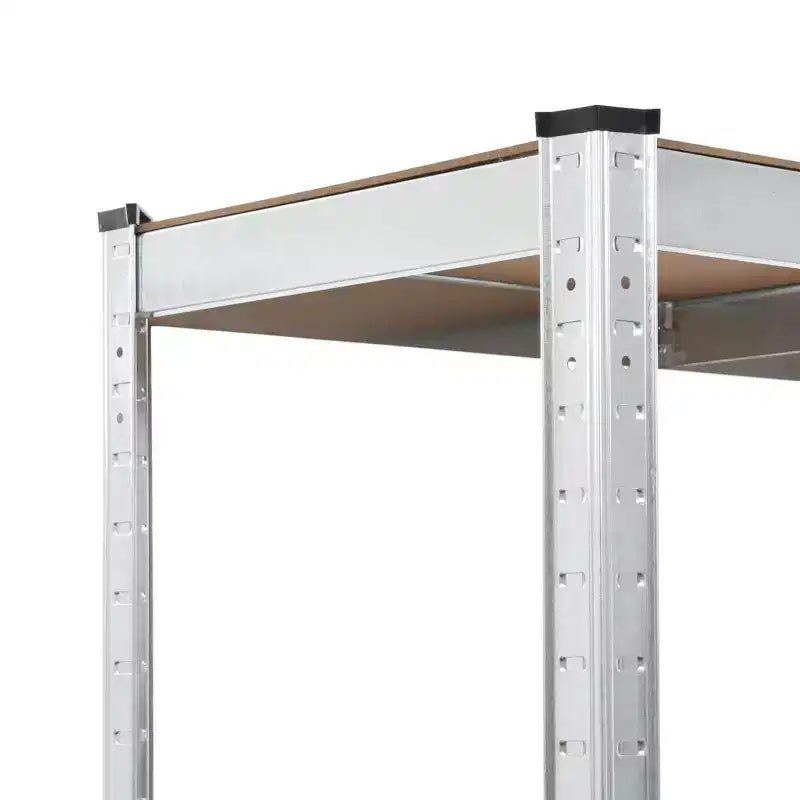 vidaXL Scaffalature Resistenti a 5 Ripiani 5 pz Acciaio Argentato e Legno Multistrato