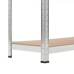 vidaXL Scaffalature Resistenti a 5 Ripiani 5 pz Acciaio Argentato e Legno Multistrato