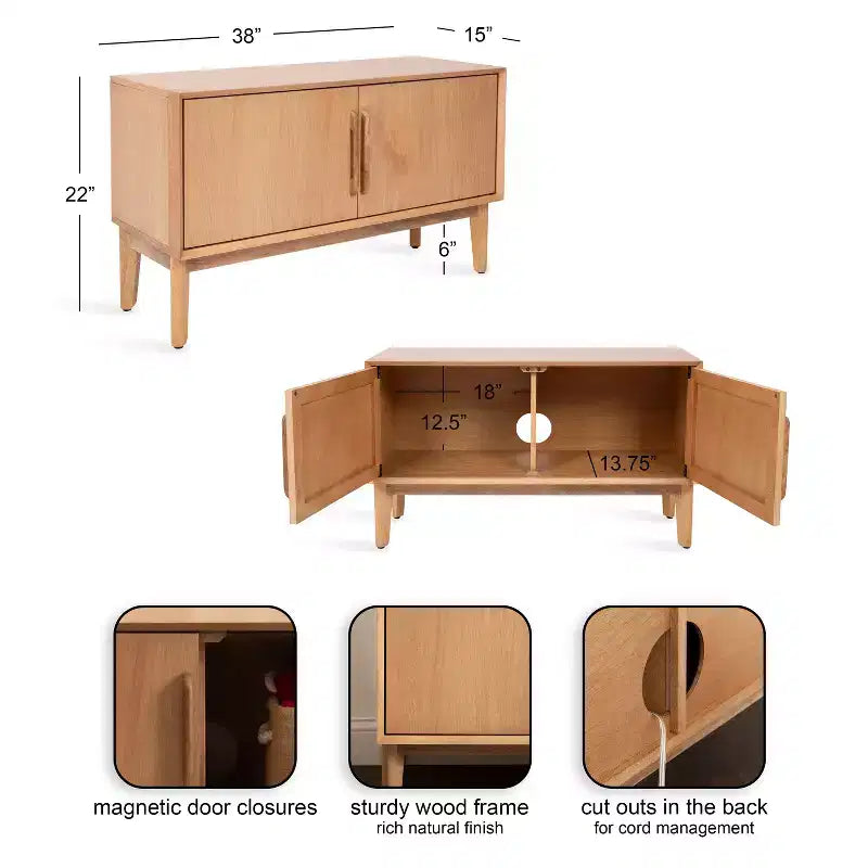 Mobile TV in legno Kate e Laurel McCutcheon