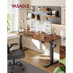 VASAGLE Scrivania Elettrica Regolabile in Altezza, Funzione Promemoria Sedentario, 4 Memorie di Altezza, per Ufficio Casa, 160 x 70 cm, Marrone Rustico
