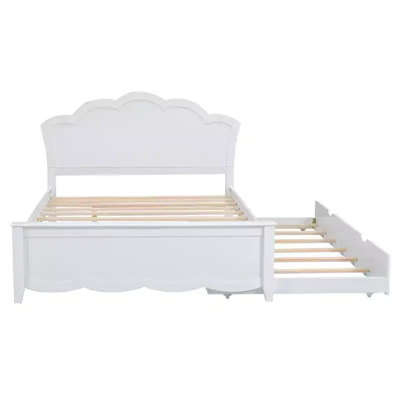 FAMYYT Letto a Piattaforma Queen Size con Rotelle Singole, Facile Montaggio