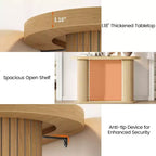 Consolle in Legno Scanalato da 108 cm, Tavolino Stretto per Divano Ingresso con Ripiano Portaoggetti Dietro al Divano, Espositore Moderno per Corridoio e Soggiorno