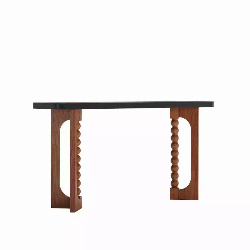 GDFStudio Herty Tavolo Console in Legno Rustico da 59'' con Gambe Sferiche Uniche