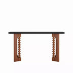GDFStudio Herty Tavolo Console in Legno Rustico da 59'' con Gambe Sferiche Uniche