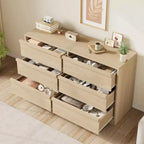 Comò a 6 cassetti largo 47" per camera da letto, cassettiera in legno con grande capacità, mobile organizer per armadio e soggiorno