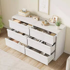 Comò a 6 cassetti largo 47" per camera da letto, cassettiera in legno con grande capacità, mobile organizer per armadio e soggiorno