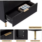 Cassettiera a 5 cassetti moderna scanalata, alta 122 cm, in legno, con contenitori profondi, piano ampio, per casa ufficio