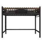 Letto a soppalco in metallo ModernLuxe di dimensioni Twin XL/Full/Queen con mensole portaoggetti e scaletta, senza bisogno di rete, nero