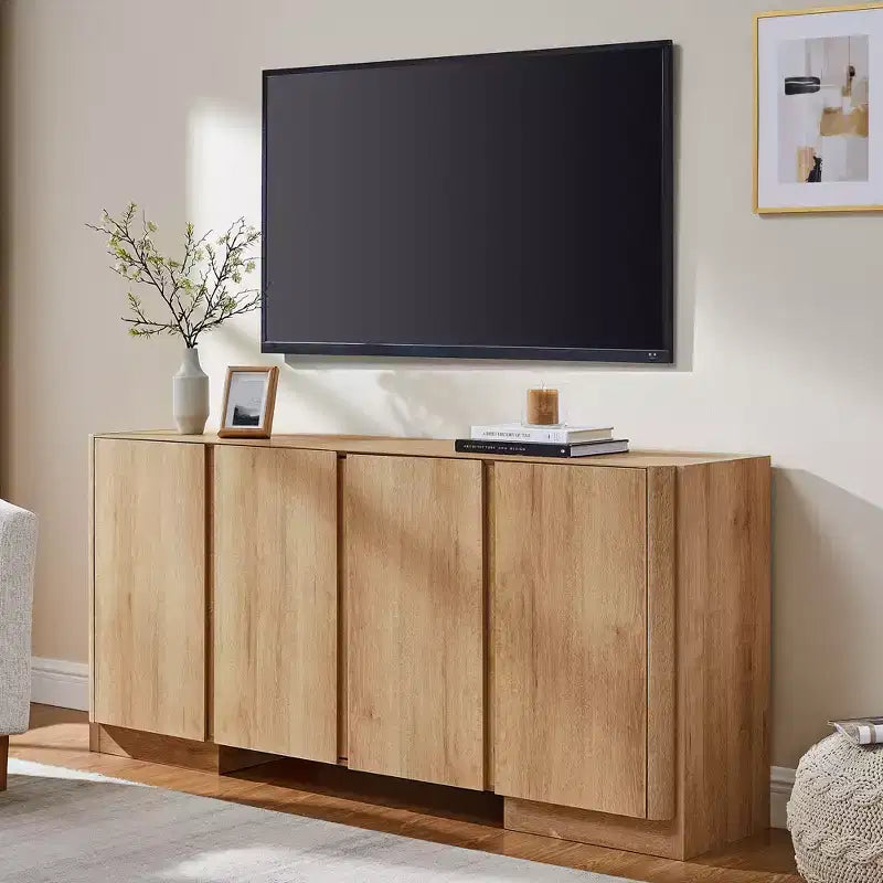 Credenza Buffet con Mobile Contenitore, Tavolo Buffet da 66" con 4 Ante, Credenze e Buffet Moderni per Cucina, Sala da Pranzo, Soggiorno