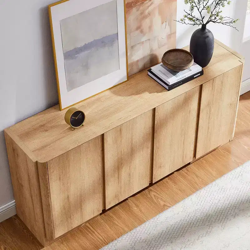 Credenza Buffet con Mobile Contenitore, Tavolo Buffet da 66" con 4 Ante, Credenze e Buffet Moderni per Cucina, Sala da Pranzo, Soggiorno