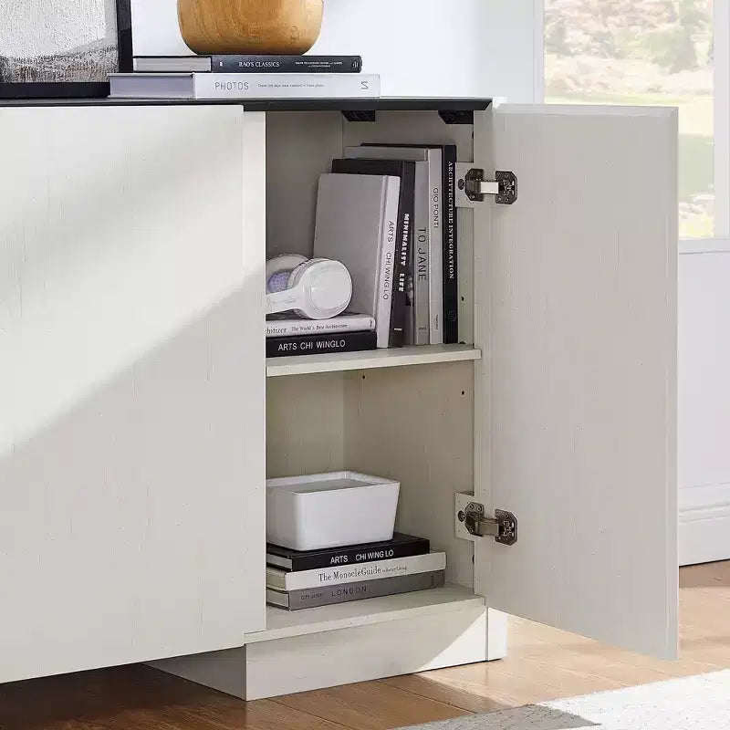 Credenza Buffet con Mobile Contenitore, Tavolo Buffet da 66" con 4 Ante, Credenze e Buffet Moderni per Cucina, Sala da Pranzo, Soggiorno
