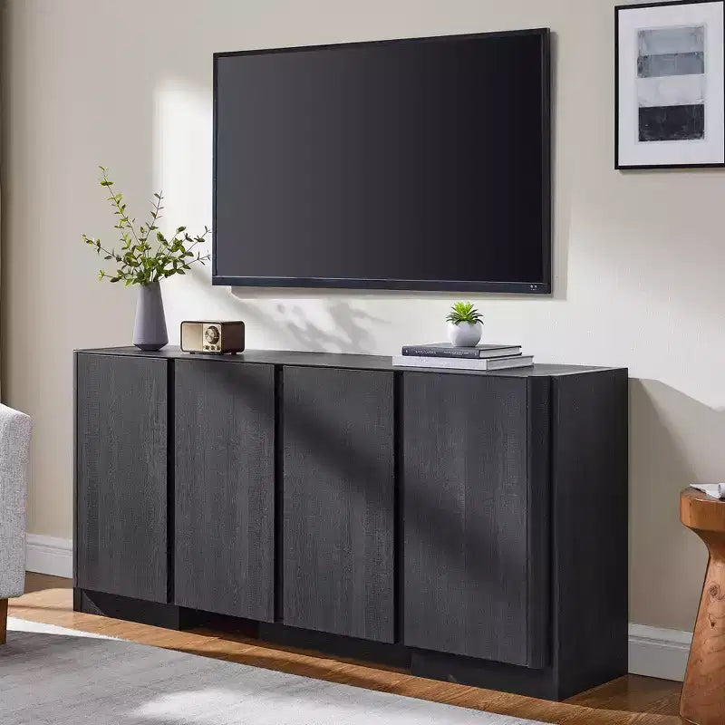 Credenza Buffet con Mobile Contenitore, Tavolo Buffet da 66" con 4 Ante, Credenze e Buffet Moderni per Cucina, Sala da Pranzo, Soggiorno