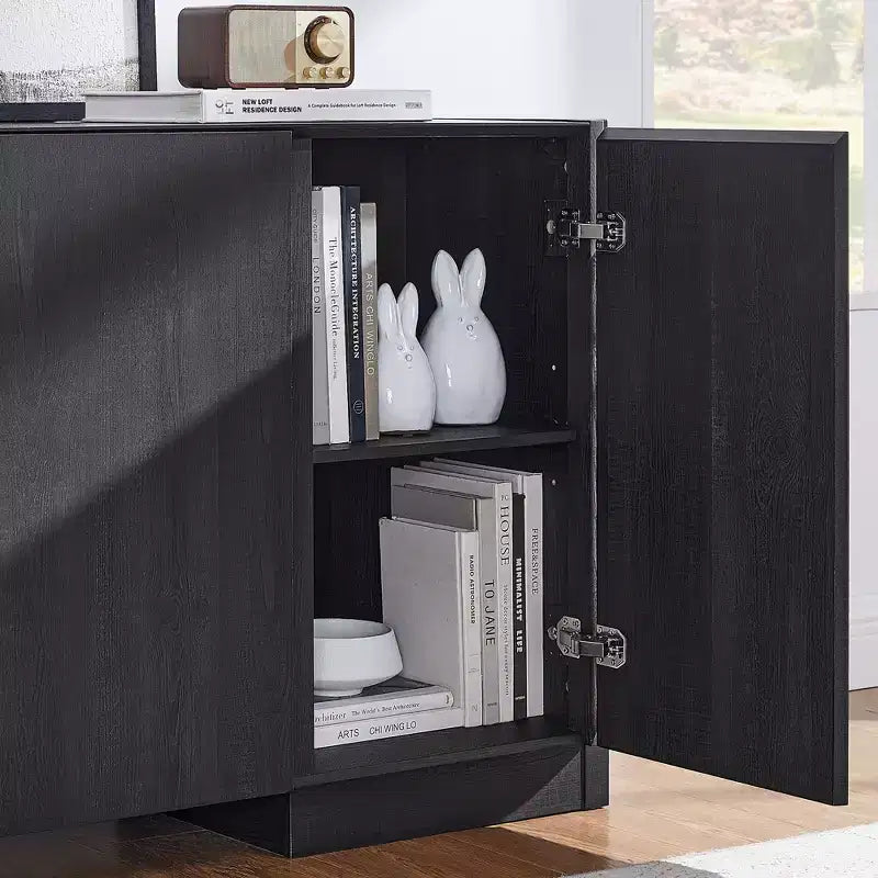 Credenza Buffet con Mobile Contenitore, Tavolo Buffet da 66" con 4 Ante, Credenze e Buffet Moderni per Cucina, Sala da Pranzo, Soggiorno