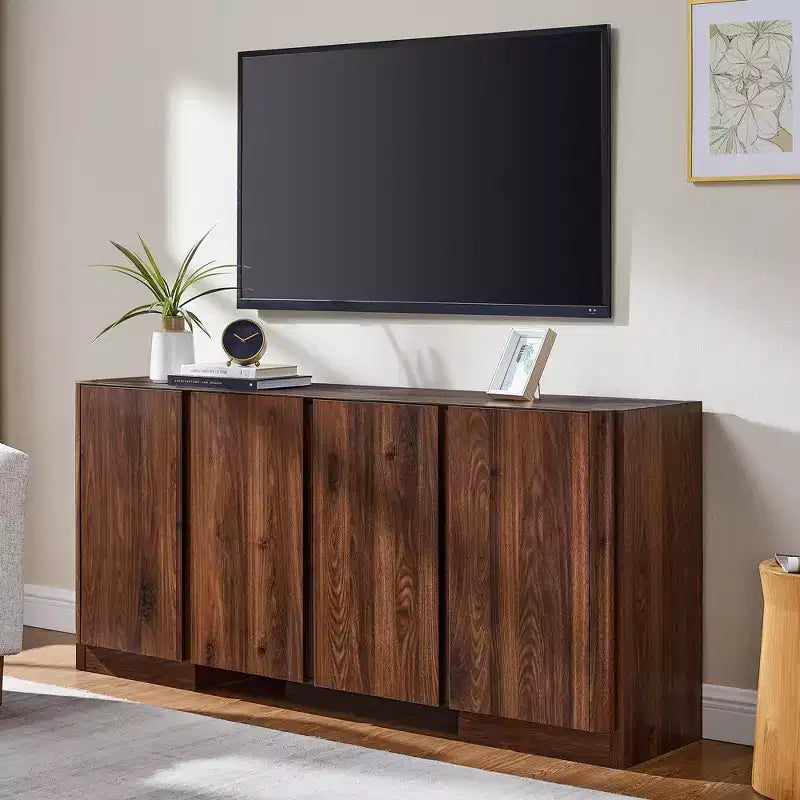 Credenza Buffet con Mobile Contenitore, Tavolo Buffet da 66" con 4 Ante, Credenze e Buffet Moderni per Cucina, Sala da Pranzo, Soggiorno
