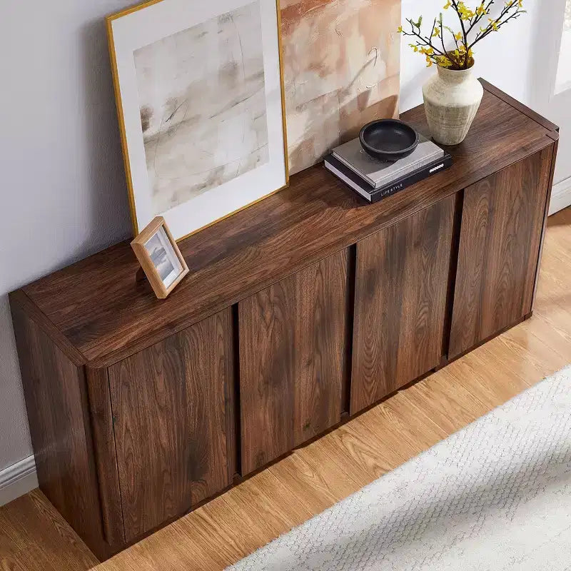 Credenza Buffet con Mobile Contenitore, Tavolo Buffet da 66" con 4 Ante, Credenze e Buffet Moderni per Cucina, Sala da Pranzo, Soggiorno