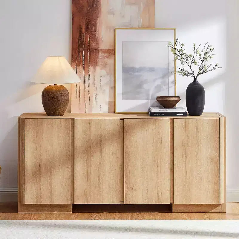 Credenza Buffet con Mobile Contenitore, Tavolo Buffet da 66" con 4 Ante, Credenze e Buffet Moderni per Cucina, Sala da Pranzo, Soggiorno