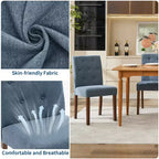 Sedie da pranzo moderne imbottite, set da 6, stile Parsons con schienale alto, sedile ampio imbottito, morbido tessuto di lino, robuste gambe in legno o caucciù