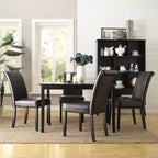 Salido Dining Set - 5-Piece - Black Vinyl - iNSPIRE Q