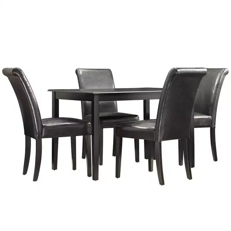 Salido Dining Set - 5 pezzi - Vinile nero - iNSPIRE Q