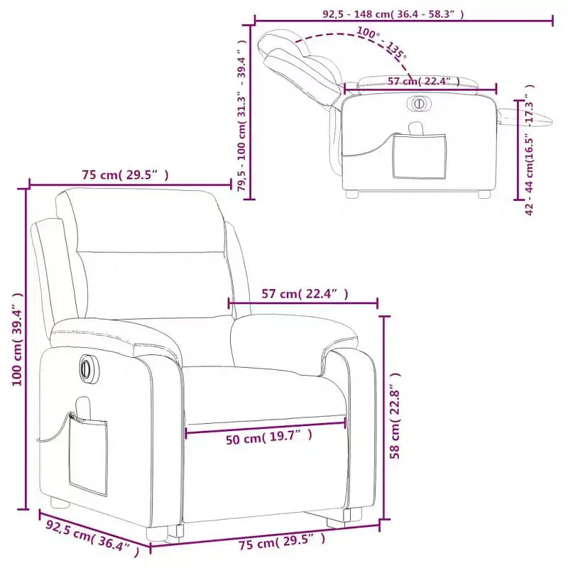 vidaXL Poltrona reclinabile con funzione massaggio e schienale in piedi, similpelle nera, metallo, compensato