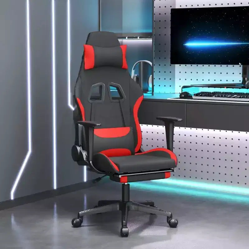 vidaXL Sedia da Gaming Nera e Crema in Poliestere Rettangolare