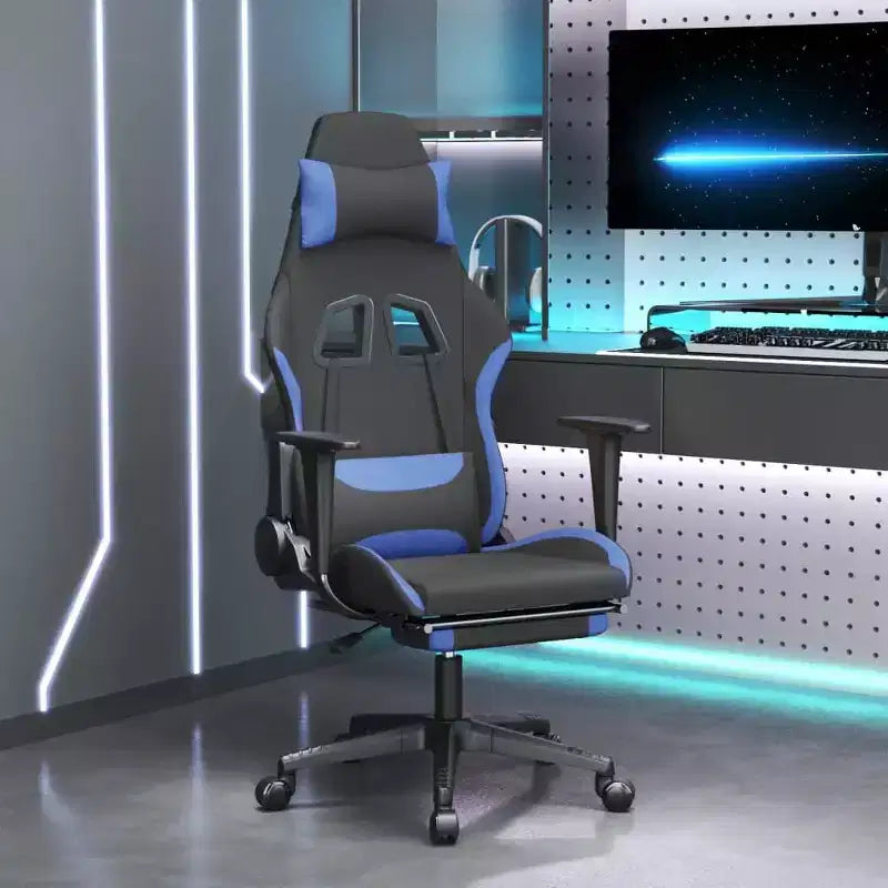 vidaXL Sedia da Gaming Nera e Crema in Poliestere Rettangolare