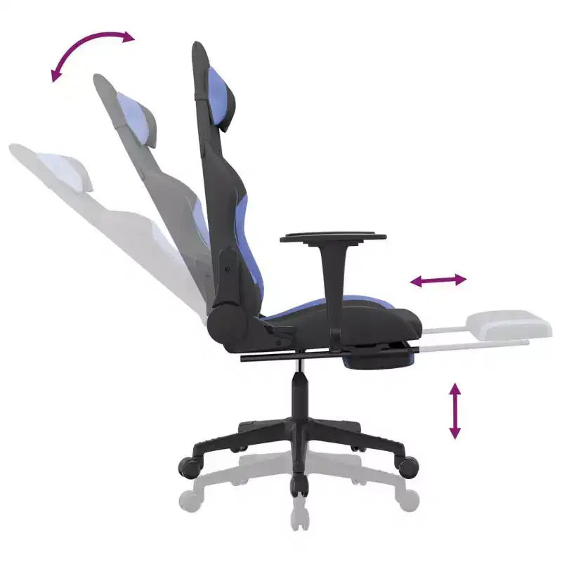 vidaXL Sedia da Gaming Nera e Crema in Poliestere Rettangolare