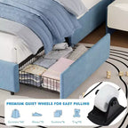 Struttura letto imbottita GustoWave per bambini con 2 cassetti portaoggetti, una piazza e mezza