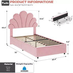 Struttura letto imbottita GustoWave per bambini con 2 cassetti portaoggetti, una piazza e mezza