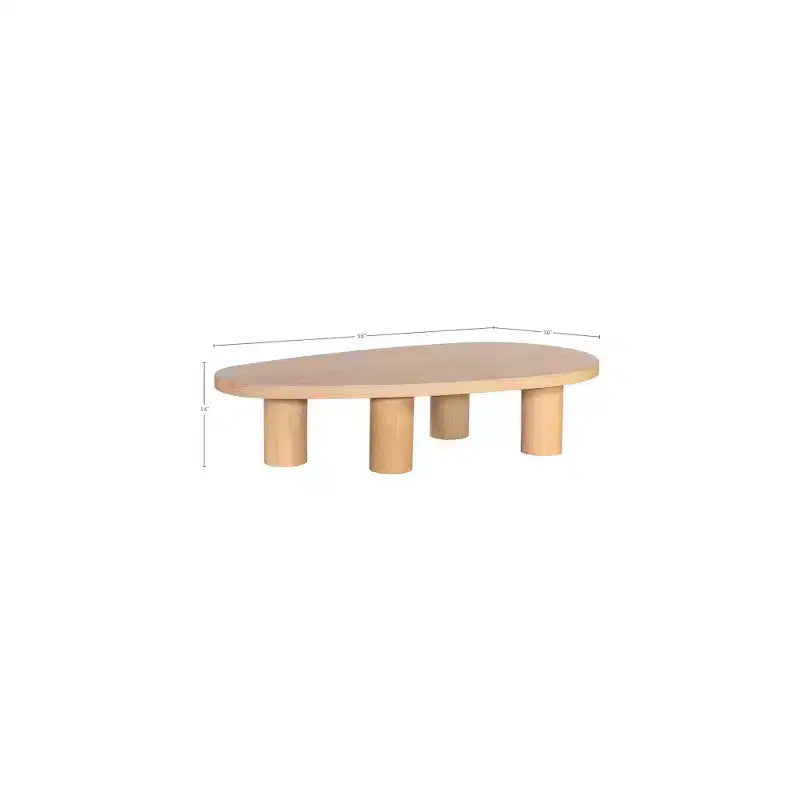 Meridian Furniture Tavolino da caffè Beekman in legno massello di rovere