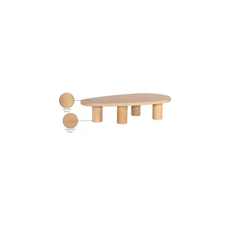 Meridian Furniture Tavolino da caffè Beekman in legno massello di rovere