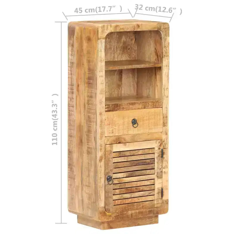 vidaXL Credenza 45x32x110 cm in Legno Massello di Mango Grezzo