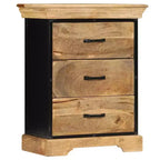 vidaXL Cassettiera Legno naturale con dettagli in ferro nero