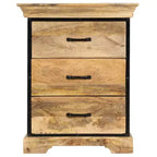 vidaXL Cassettiera Legno naturale con dettagli in ferro nero