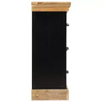 vidaXL Cassettiera Legno naturale con dettagli in ferro nero