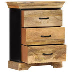 vidaXL Cassettiera Legno naturale con dettagli in ferro nero