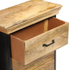 vidaXL Cassettiera Legno naturale con dettagli in ferro nero