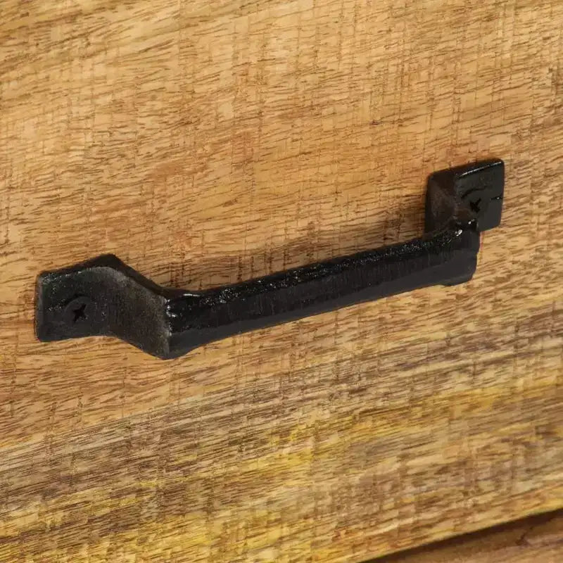 vidaXL Cassettiera Legno naturale con dettagli in ferro nero