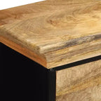 vidaXL Cassettiera Legno naturale con dettagli in ferro nero