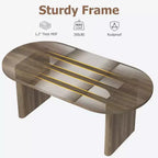 SunnyFurn Tavolo da pranzo ovale in stile rustico moderno per 6-8 persone, base in legno spessa e robusta, spazioso per sala da pranzo, cucina, soggiorno