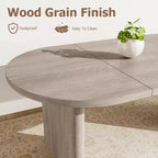 SunnyFurn Tavolo da pranzo ovale in stile rustico moderno per 6-8 persone, base in legno spessa e robusta, spazioso per sala da pranzo, cucina, soggiorno