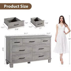 Cassettiera moderna a 7 cassetti, cassettone spazioso in legno, maniglie in metallo, organizer versatile per camera da letto, soggiorno, cameretta dei bambini, armadio