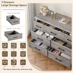 Cassettiera moderna a 7 cassetti, cassettone spazioso in legno, maniglie in metallo, organizer versatile per camera da letto, soggiorno, cameretta dei bambini, armadio