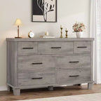 Cassettiera moderna a 7 cassetti, cassettone spazioso in legno, maniglie in metallo, organizer versatile per camera da letto, soggiorno, cameretta dei bambini, armadio