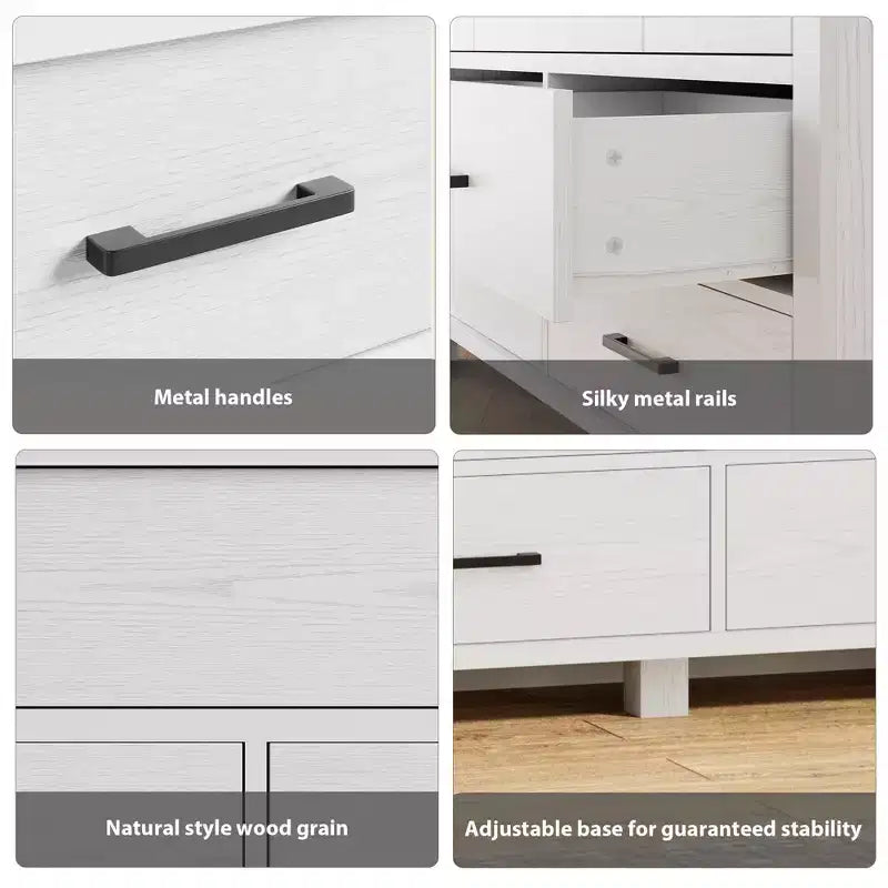 Cassettiera moderna a 7 cassetti, cassettone spazioso in legno, maniglie in metallo, organizer versatile per camera da letto, soggiorno, cameretta dei bambini, armadio