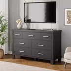 Cassettiera moderna a 7 cassetti, cassettone spazioso in legno, maniglie in metallo, organizer versatile per camera da letto, soggiorno, cameretta dei bambini, armadio