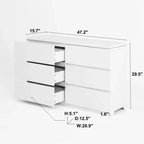 Cassettiera bianca a 6 cassetti JVNOXK, organizer moderno in legno per vestiti, per camera da letto, corridoio, ingresso e soggiorno