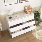 Cassettiera bianca a 6 cassetti JVNOXK, organizer moderno in legno per vestiti, per camera da letto, corridoio, ingresso e soggiorno