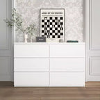 Cassettiera bianca a 6 cassetti JVNOXK, organizer moderno in legno per vestiti, per camera da letto, corridoio, ingresso e soggiorno