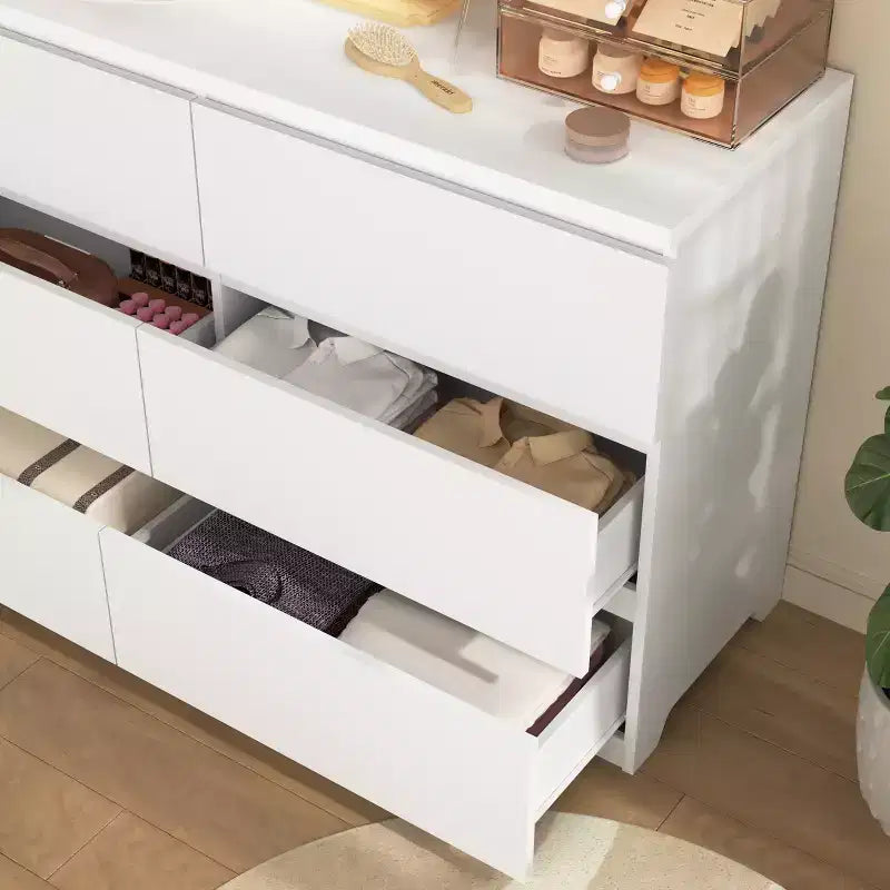 Cassettiera bianca a 6 cassetti JVNOXK, organizer moderno in legno per vestiti, per camera da letto, corridoio, ingresso e soggiorno
